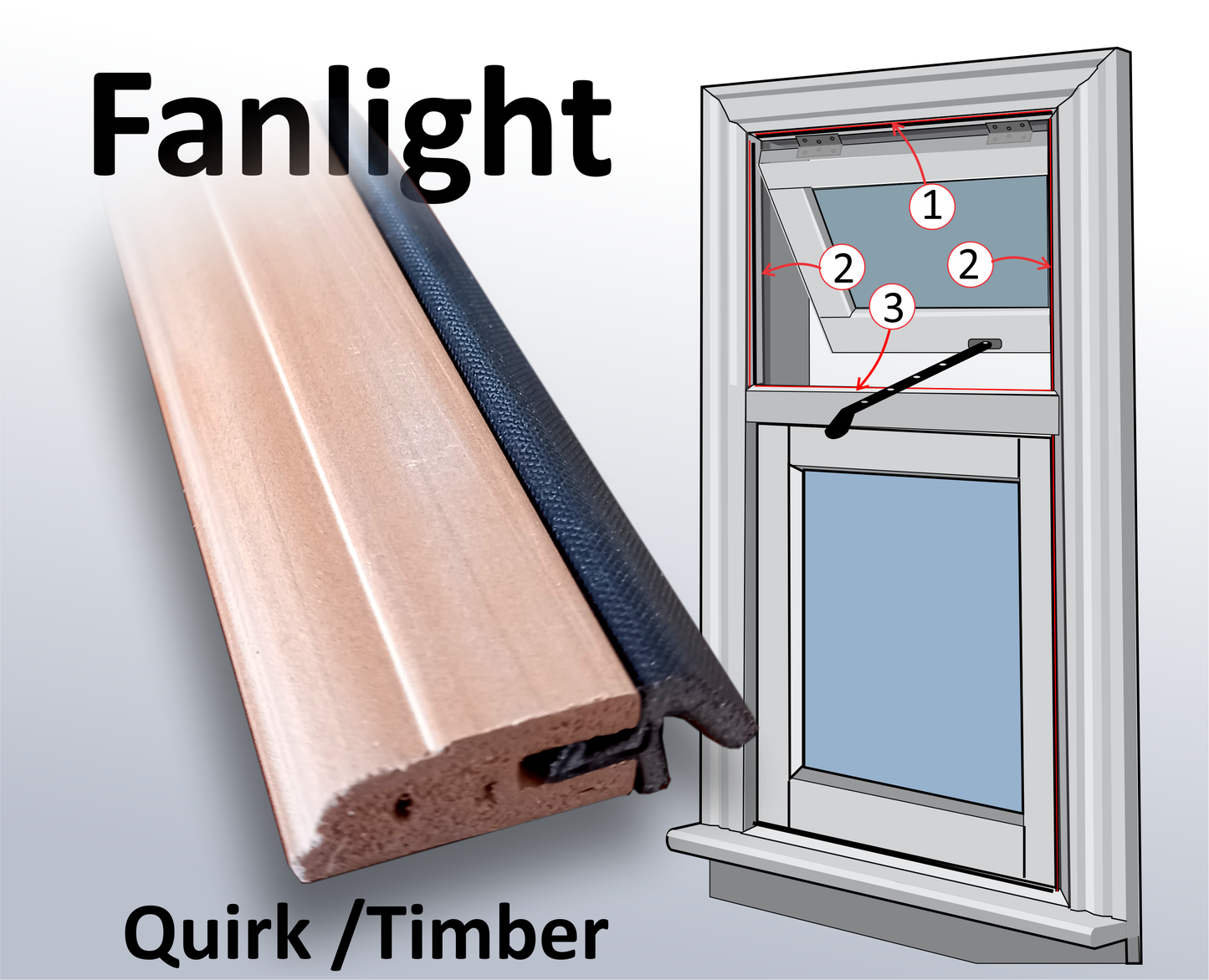 EVS slim-line draught stops for casement windows.