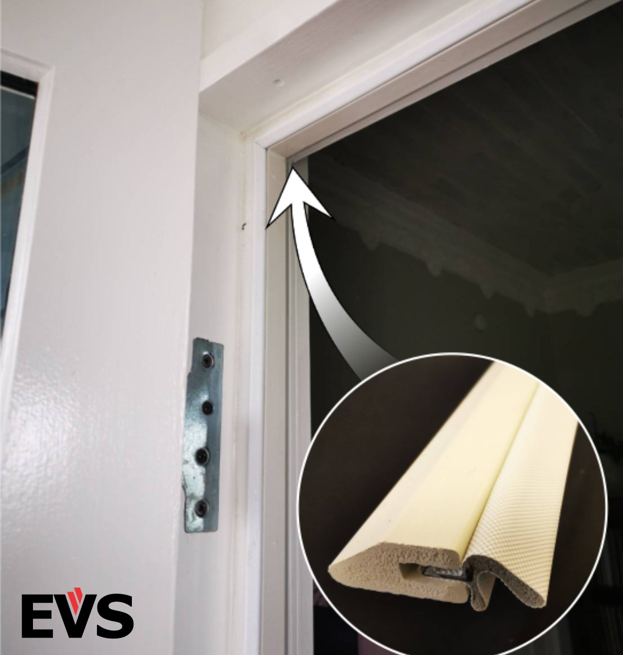 EVS draught stop for timber door surrounds.