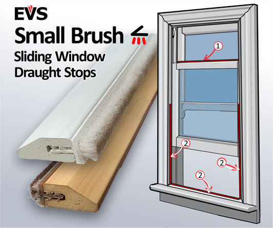 Small Brush Sliding Window Draught Stop | EVS