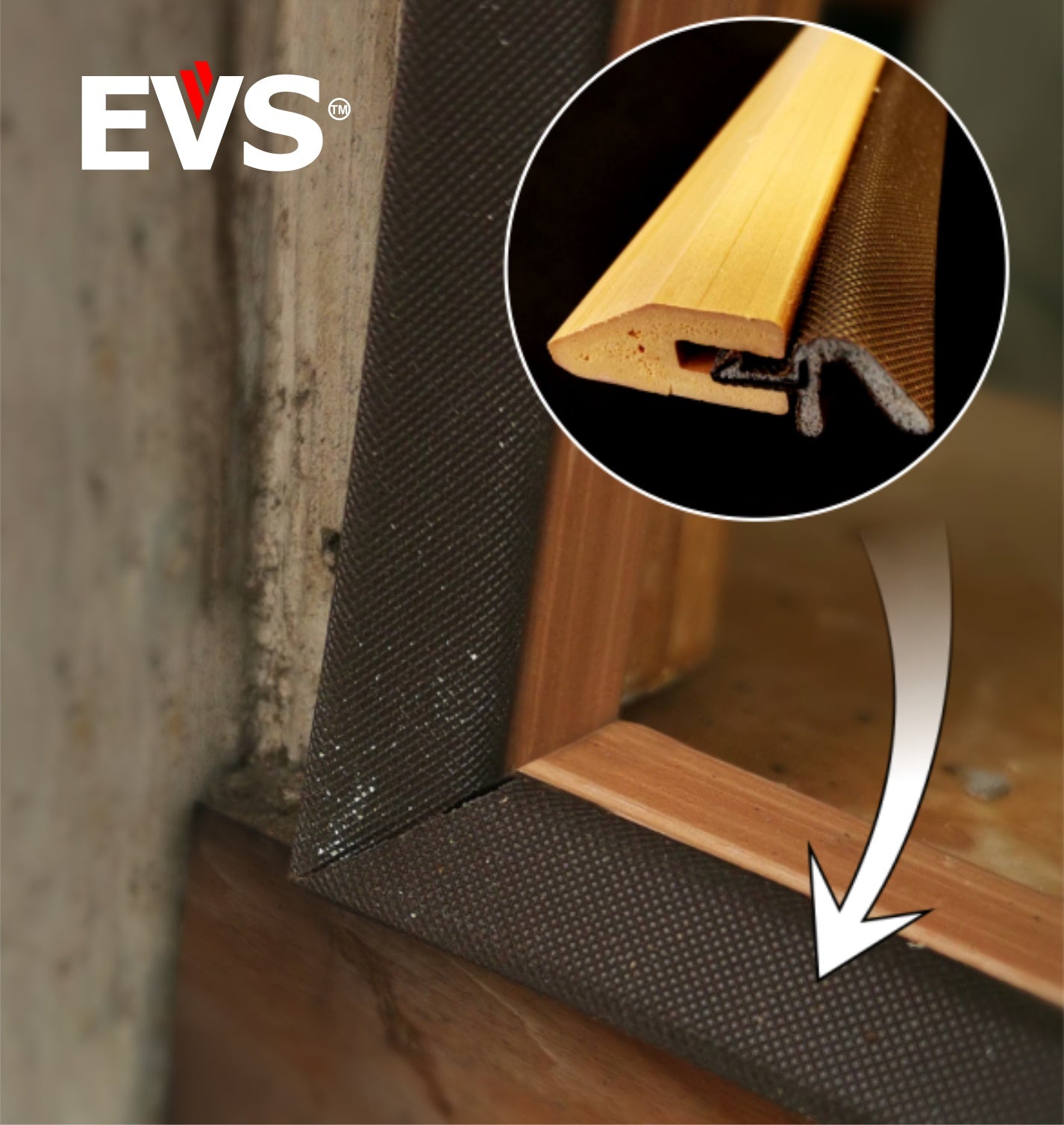 EVS slim-line draught stops for casement windows.