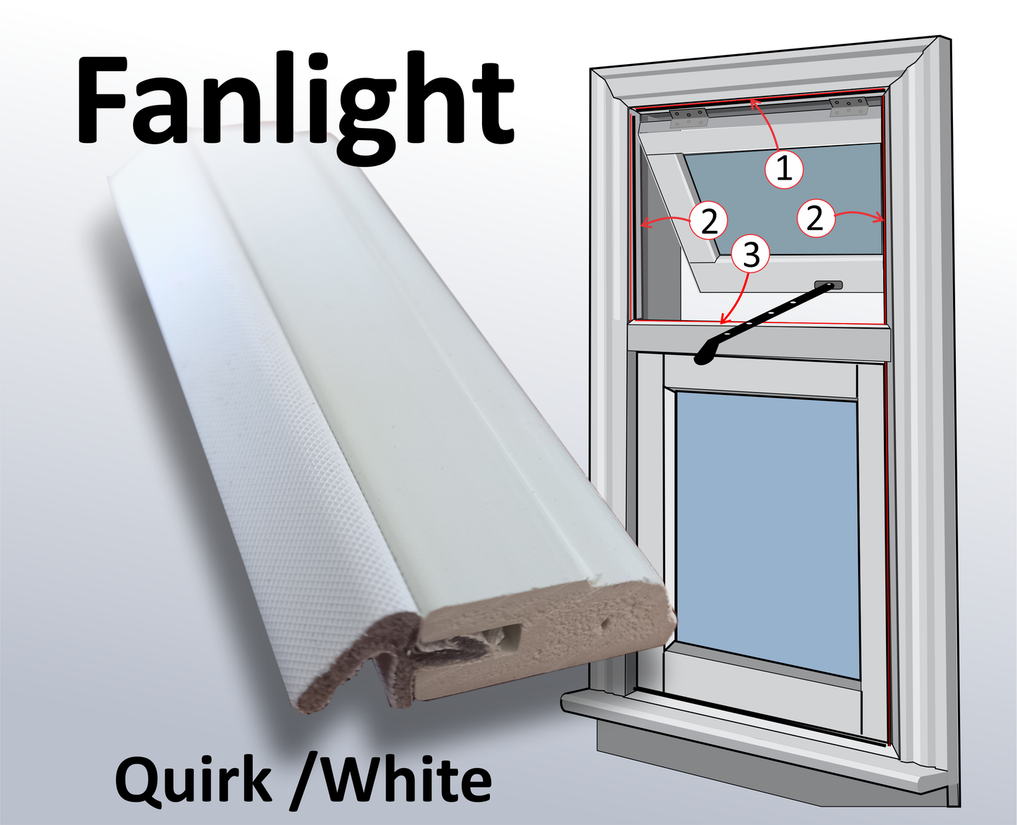 EVS slim-line draught stops for casement windows.